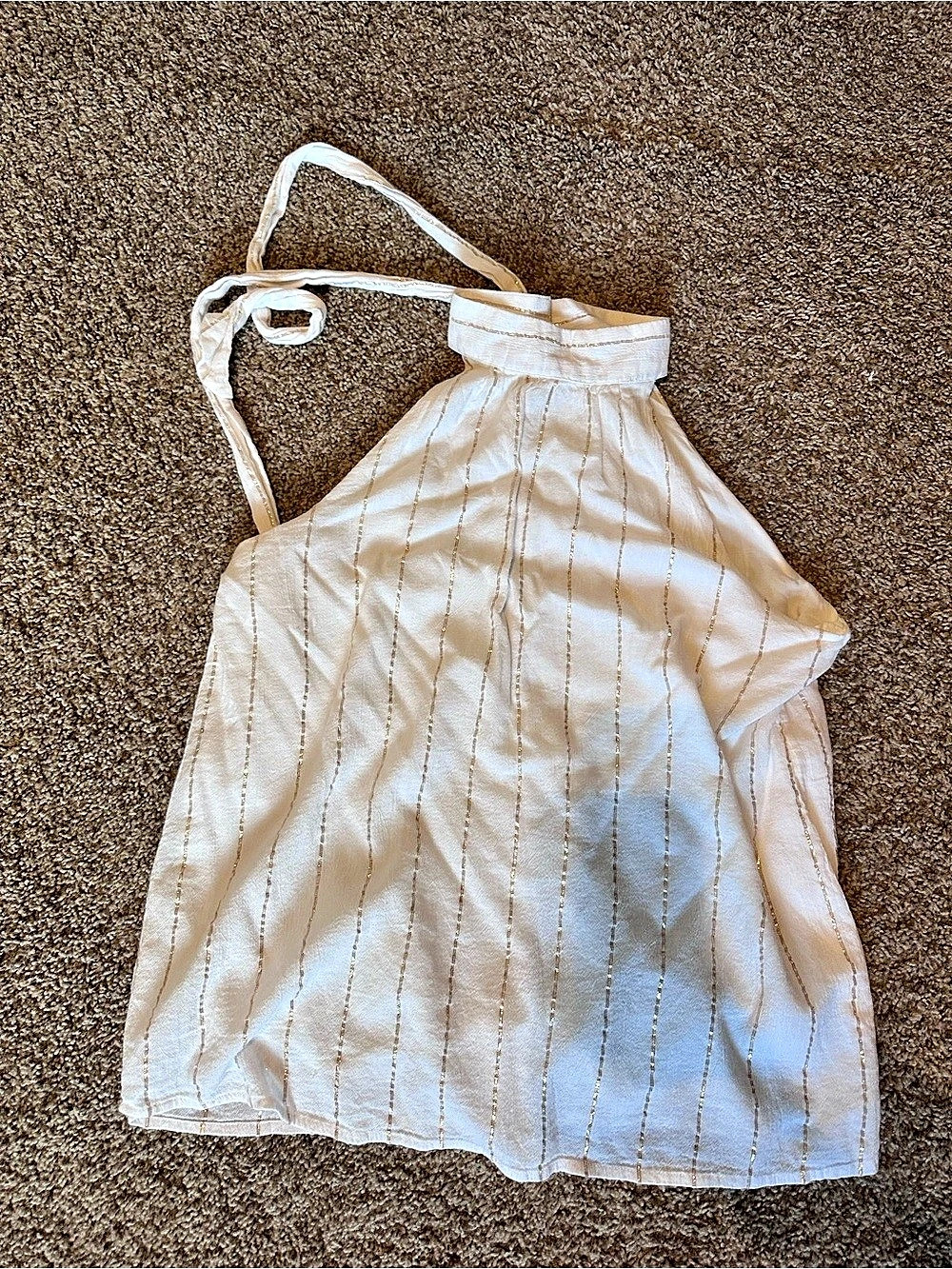 Striped Halter Tank Top in White